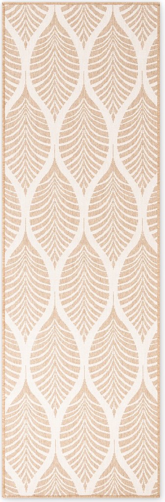 NORTHRUGS, Koberec behúň Duet Liora 106247 Beige/White - na von aj na doma, 80x250, béžová, chodba / predsieň