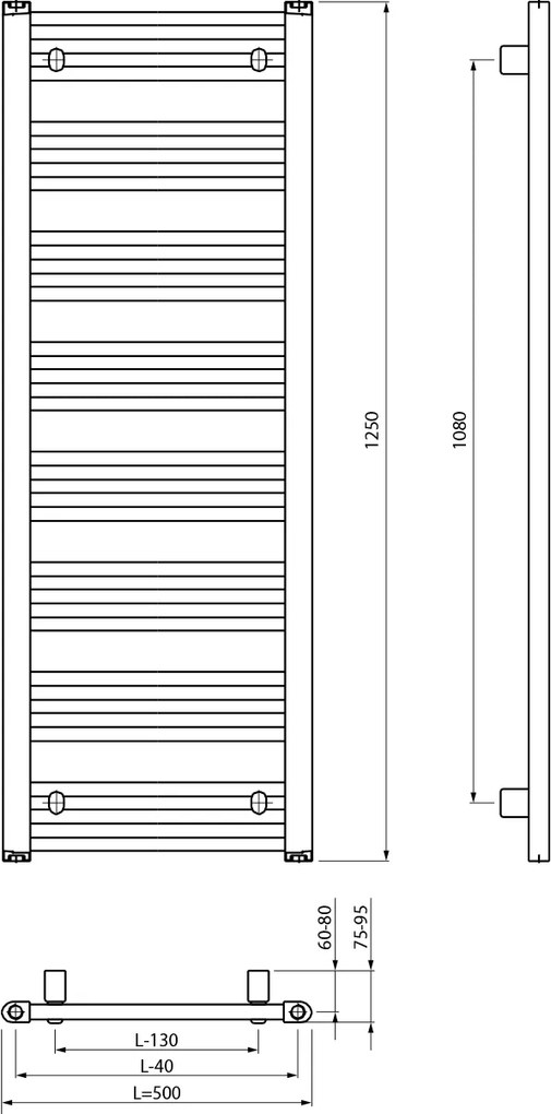 Bruckner Bruckner, ALBRECHT vykurovacie teleso 500x1250mm, biela, 600.214.4