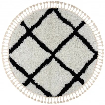 Koberec BERBER CROSS kruh biely Fredzle berber marokánsky