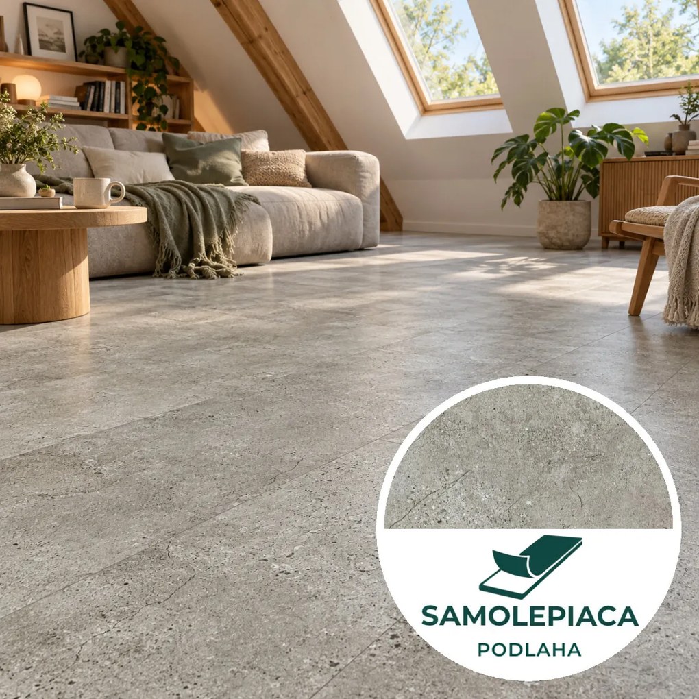 Egibi, Vinylová podlaha samolepiaca Canadian Design Beige stone Peel & Stick, 609,6 x 304,8 mm