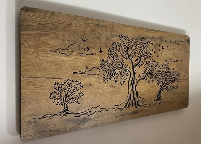 Obraz s led podsvietenim Tri olivy na batériu