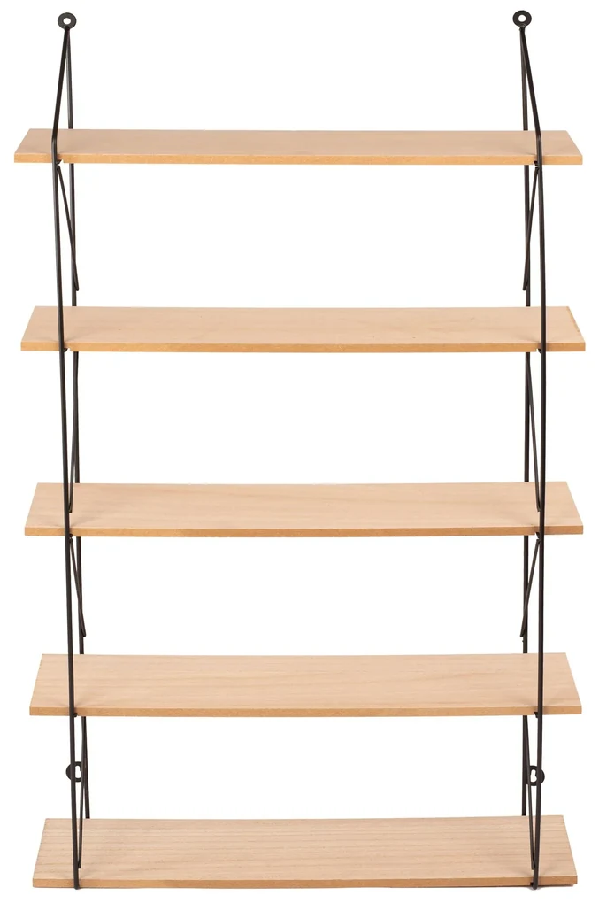 Tutumi, nástenná polička 50x88x13 cm SFKD-1905B, čierna-hnedá, HOM-06420