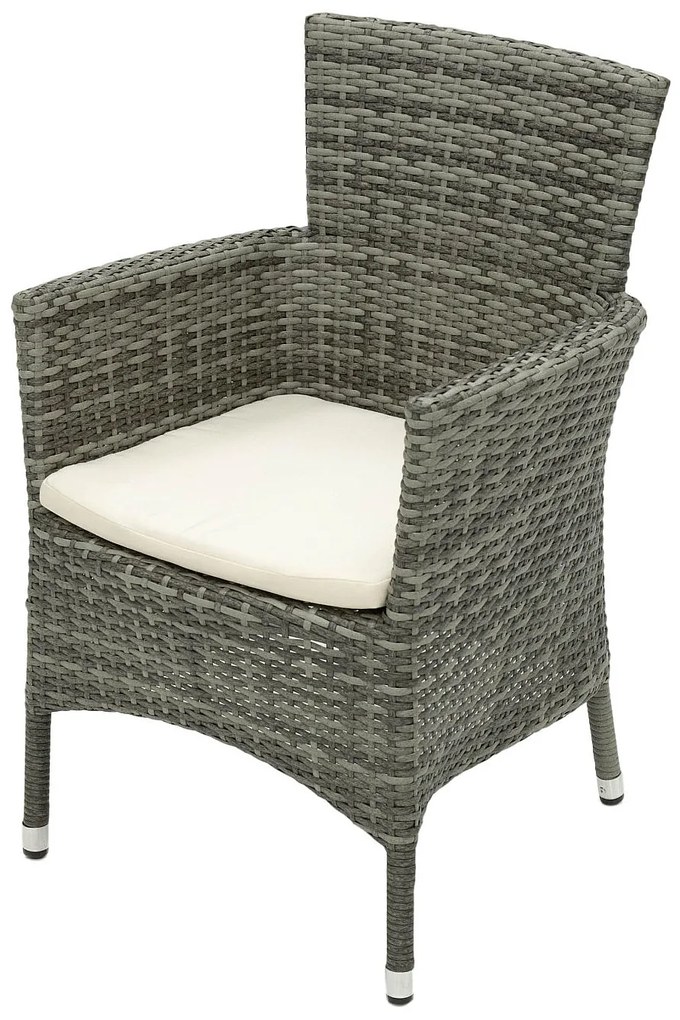 DEOKORK Ratanové kreslo stohovateľné MODENA s poduškou (sivá)