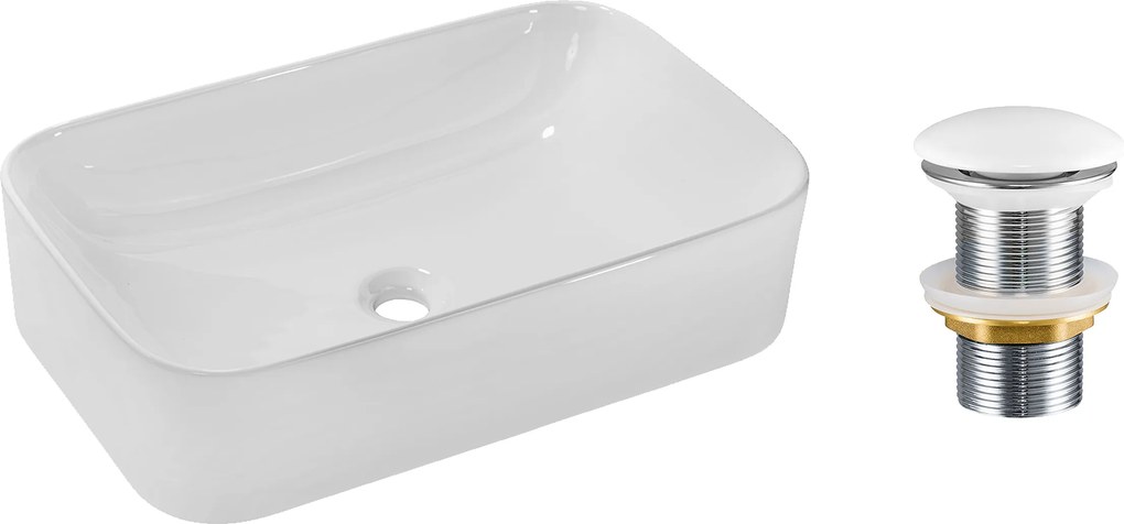 Comad Keramické umývadlo na dosku Kati 60 61x38 + výpusť Click-Clack, biela