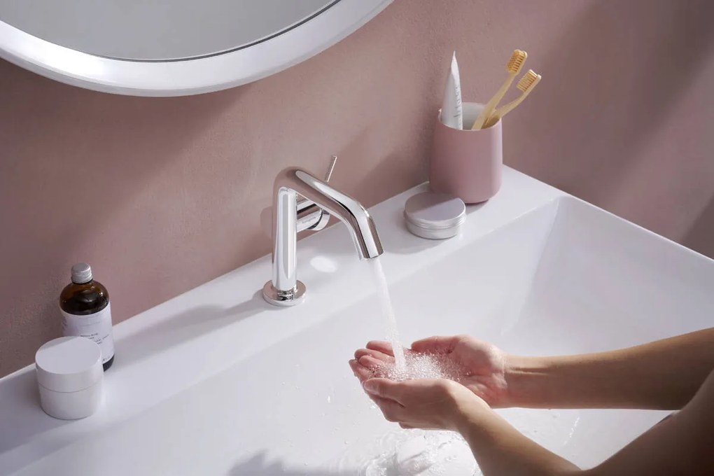 Hansgrohe Tecturis S, páková umývadlová batéria 110 Fine CoolStart EcoSmart+ bez odtokovej súpravy, chrómová, HAN-73321000