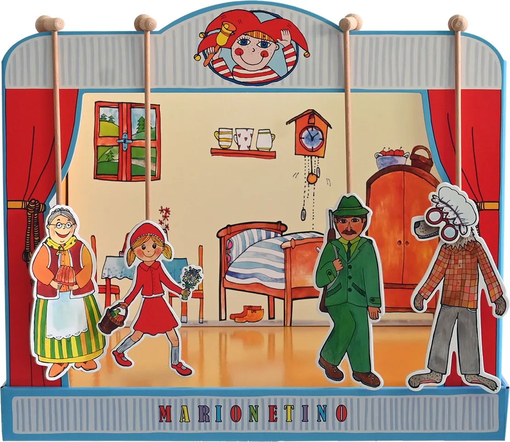 MARIONETINO Bábkové divadlo – Červená Čiapočka a Janko a Marienka (kompletný set, 9 bábok)