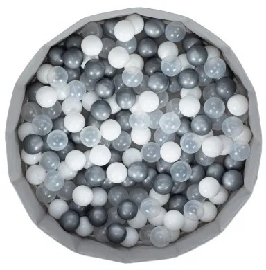 Detský suchý bazén s loptičkami pr. 80 cm bielo-sivý