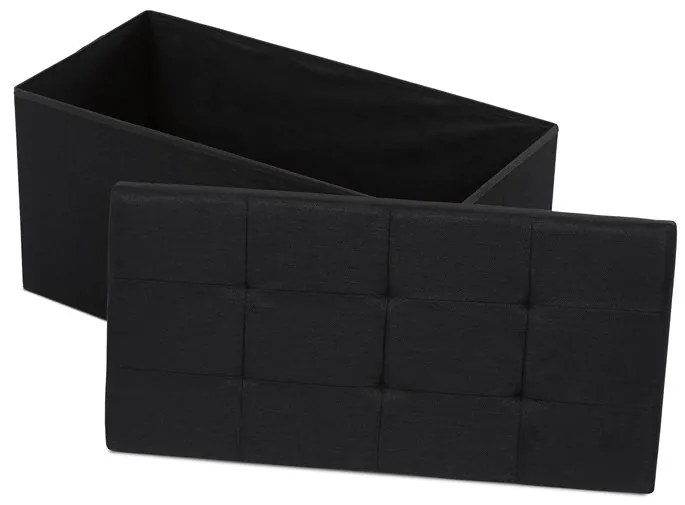 Autronic BONTEC Taburet s úložným priestorom, čierna, látka, TAB-462 BK2 Farba: Čierna