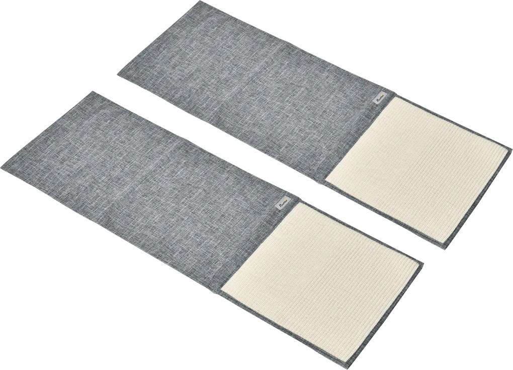 PawHut 2-Pack Kôra na Škrabanie Mat Sofa Chránič Škrabania Sisal Koberec pre Mačky na Kreslo Gauč Škrabací Mat Šedá 130 x 45 x 0.3 cm | Aosom