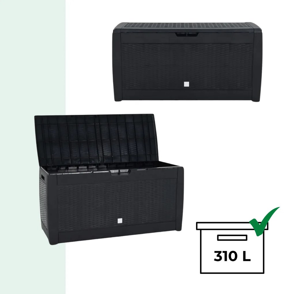 Prosperplast Odkladací box RATO, 310l, 119x48x60cm, antracitová