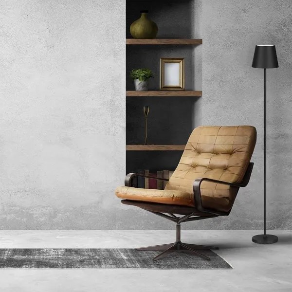 LED Stmievateľná nabíjacia stojacia lampa 3v1 LED/4W/5V 4400 mAh 3000K IP54 čierna