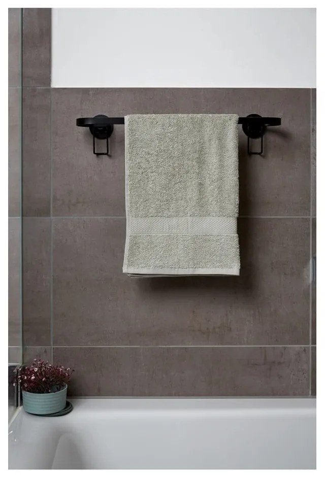 Čierny nástenný stojan na uteráky Wenko Classic Plus