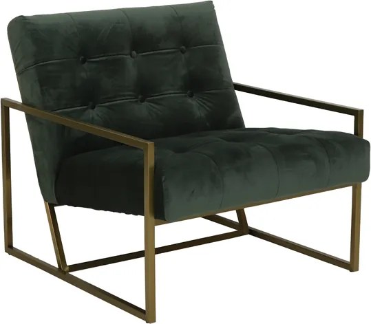 Kreslo 71x81x70 cm GENEVE velvet olive green+gold