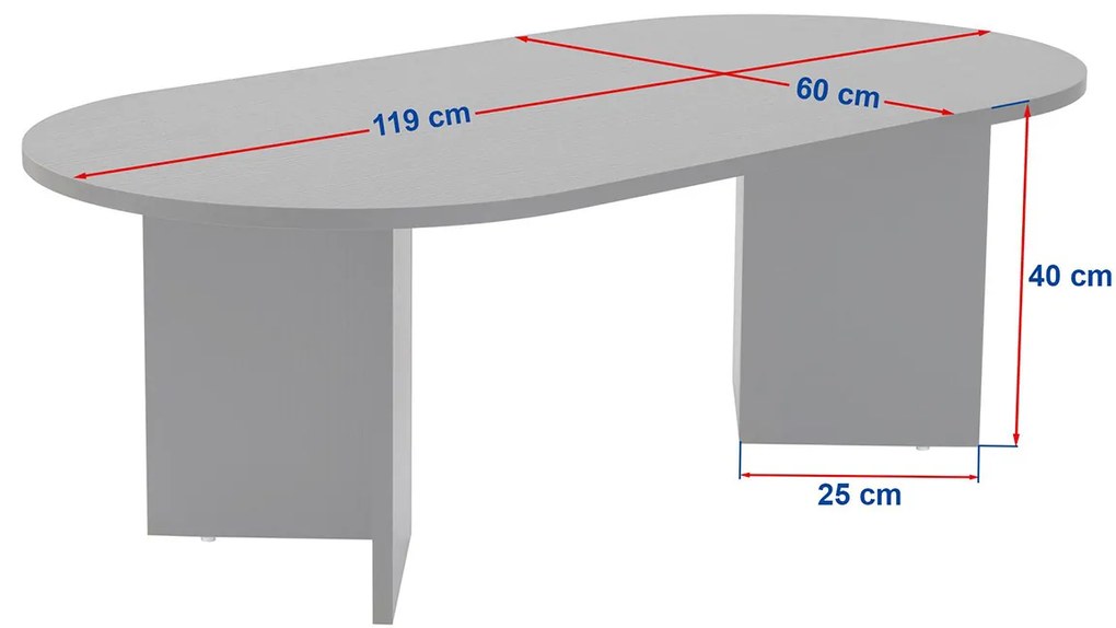 Konferenčný stolík Sable White