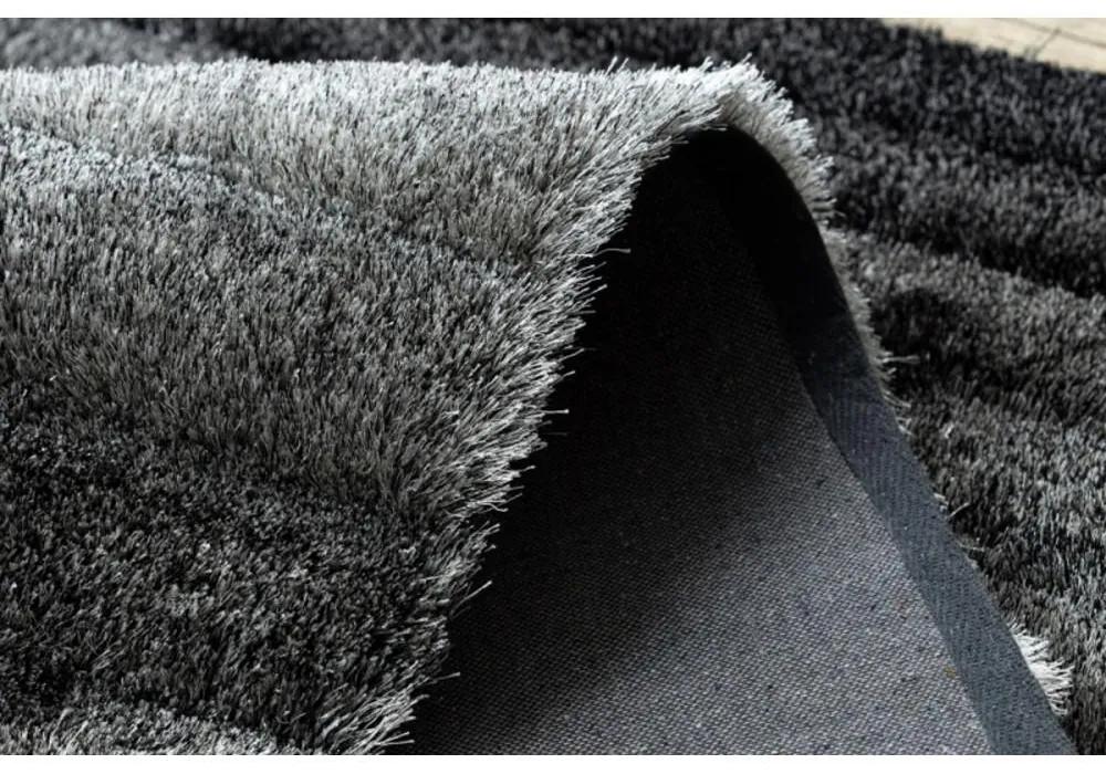 Luxusný kusový koberec shaggy Pasy sivý 160x220cm