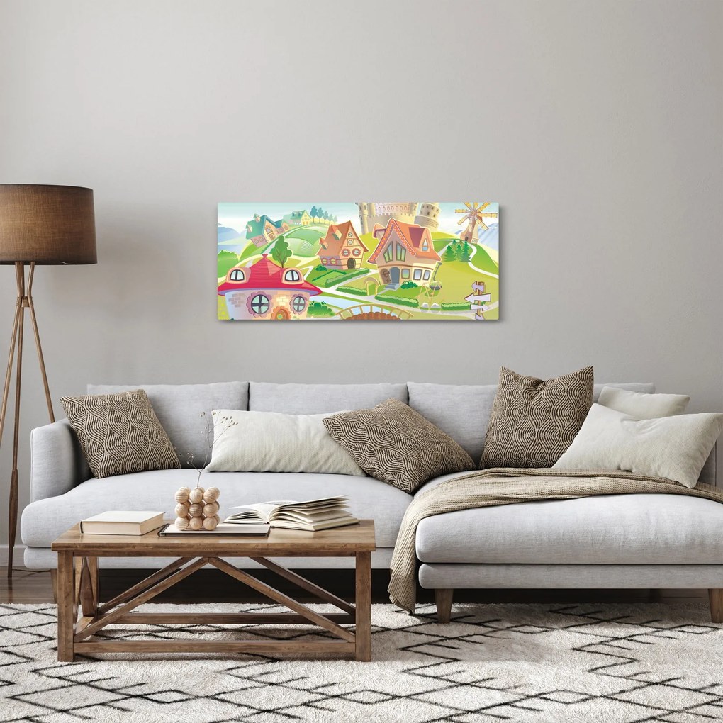 Obraz - Farebné mestečko (120x50 cm)