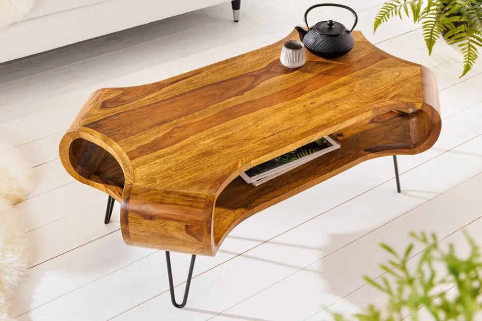 Dizajnový konferenčný stolík Organic Living Sheesham 100cm