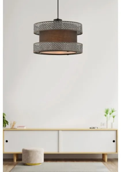 Závesné svietidlo HALO na lanku 1xE27/60W/230V hnedá/šedá