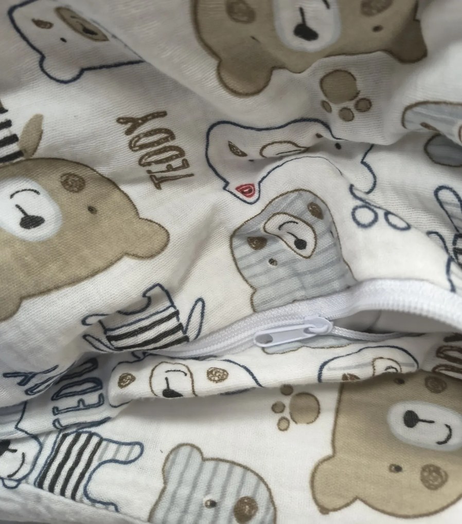 Mušelínové obliečky Teddy Bear TiaHome - 1x Vankúš 90x70cm, 1x Paplón 140x200cm