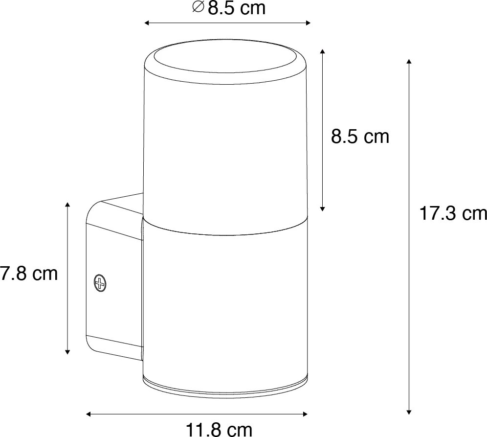 Moderné vonkajšie nástenné svietidlo biele s opálovým tienidlom IP44 - Odense