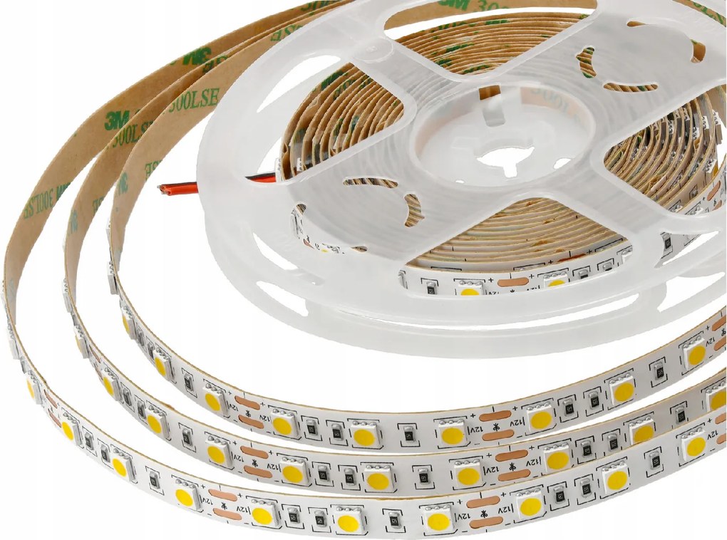 LED pásik 12V - 2835 - 9,6W - IP20 - NW - 1M