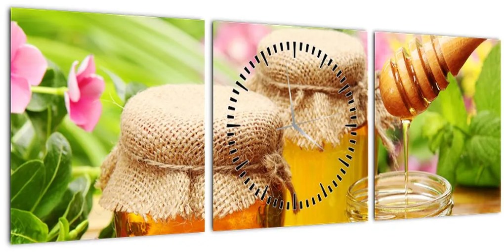Obraz medu (s hodinami) (90x30 cm)