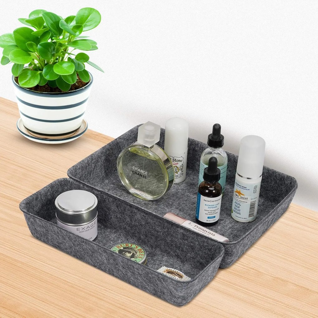 Zeller Present Organizéry na kozmetiku, na písacie potreby, na šperky, sada 8 ks, textilné - plstené