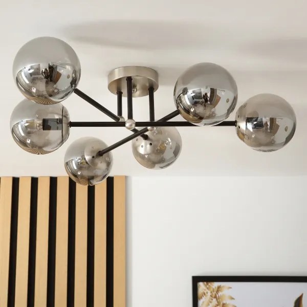 Brilagi - Prisadený luster MALIVA 6xE14/15W/230V matný chróm/dymový