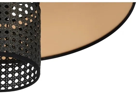 Duolla - Prisadený luster TOKYO RATTAN 1xE27/15W/230V pr. 50 cm zlatá/čierna
