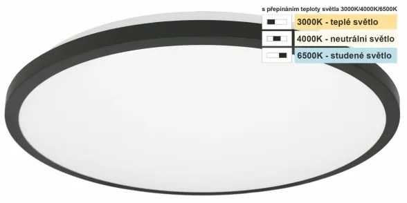 Top Light - LED Kúpeľ. stropné svietidlo ONYX LED/10W/230V IP44 pr. 29 cm čierna