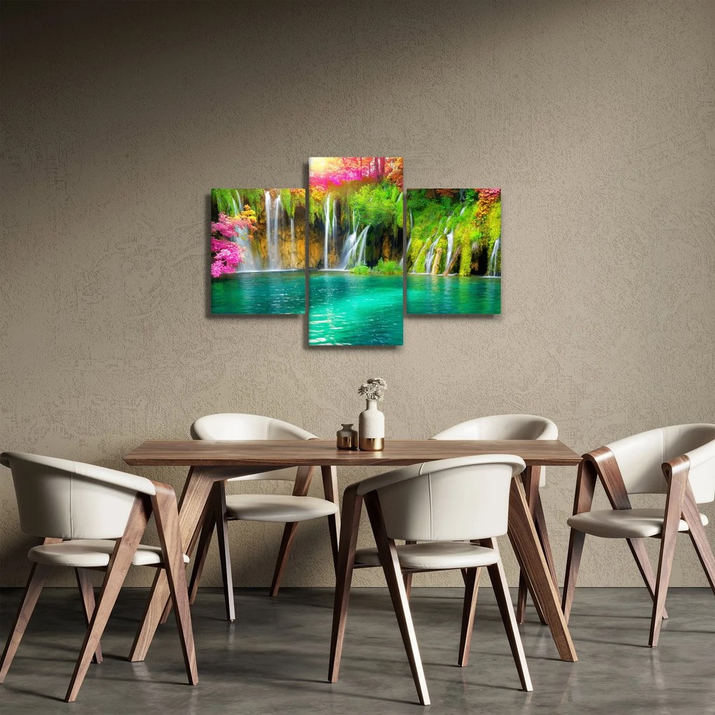 Obraz - Vodopád, Plitvické jazerá, Chorvátsko (90x60 cm)