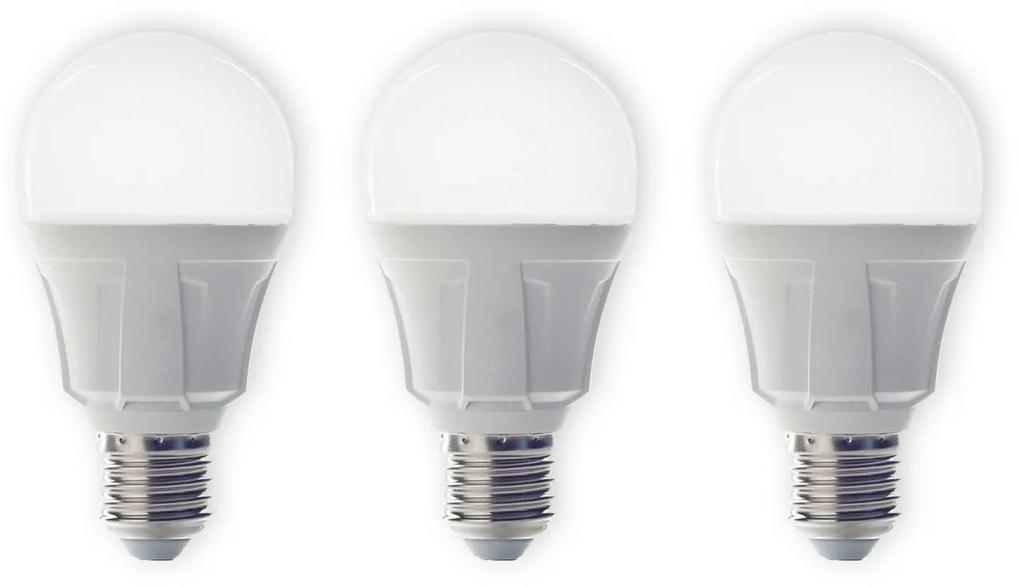 E27 8,5W 830 LED žiarovka teplá biela sada 3 kusov