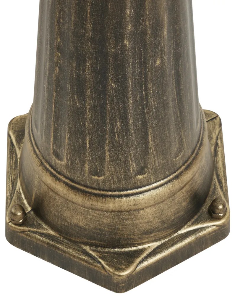 Klasická vonkajšia lampa antické zlato s čírym sklom 198 cm IP44 - London