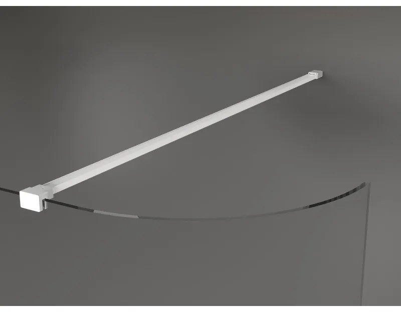 Mexen Kioto, zaoblená sprchová zástena 130 x 200 cm, 8mm číre sklo, biely profil, 800-130-101-20-06