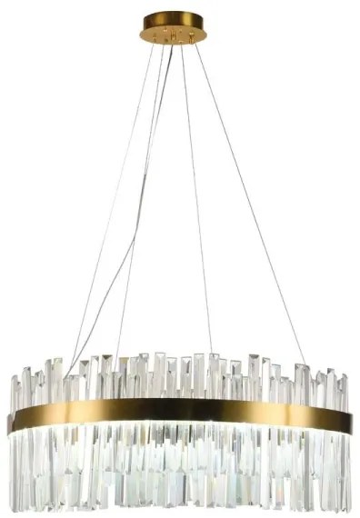 LED Stmievateľný luster na lanku LED/110W/230V 3000-6500K zlatá + diaľkové ovládanie