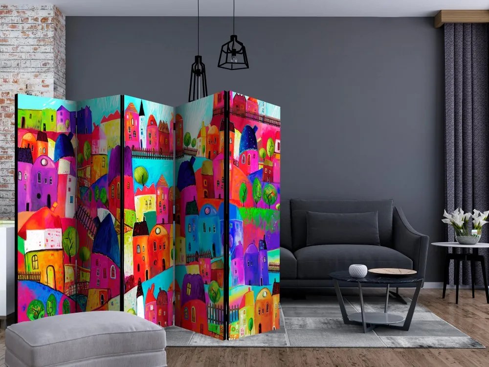 Artgeist Paraván - Rainbow-hued town [Room Dividers]