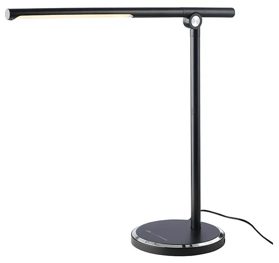 ACA DECOR LED stmievateľná stolná lampička DEGAS 7W/230V/CCT/300Lm/120°/IP20, USB port, čierna