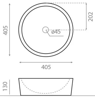 Bathco 00308 - Umývadlo na dosku DUAL pr. 40,5 cm kameň/sivá