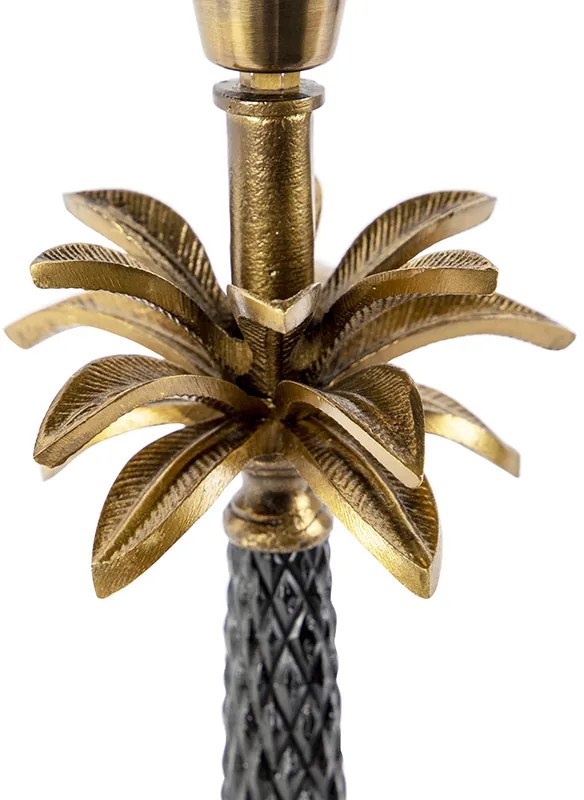 Art Deco stolná lampa bronzová s čiernym tienidlom 35 cm - Areka