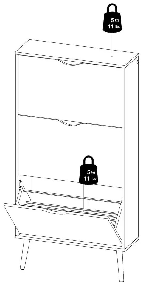 Skrinka na topánky v dubovom dekore Tvilum Oslo