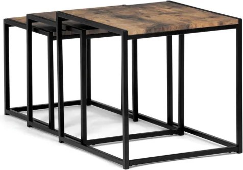 Sada 3 konferenčných stolíkov old wood AF-3003 OLW