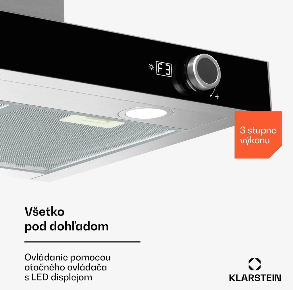 Klarstein AirNova digestor, recirkulácia a odsávanie vzduchu, energetická účinnosť A++, 110 W, 620 m³/h