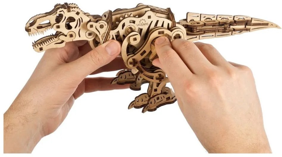 Ugears 3D drevené mechanické puzzle Tyranosaurus Rex