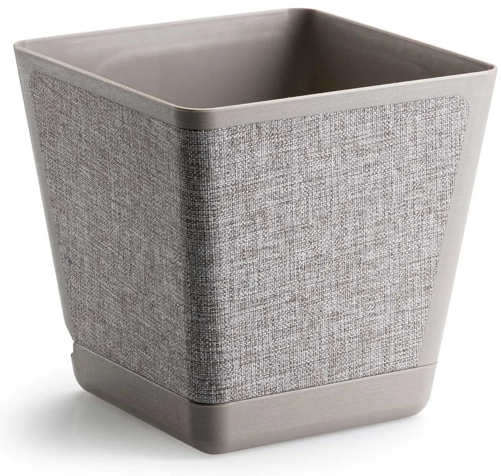PLASTOVÝ KVETINÁČ PILEA TX 18X18 CM BÉŽOVÁ