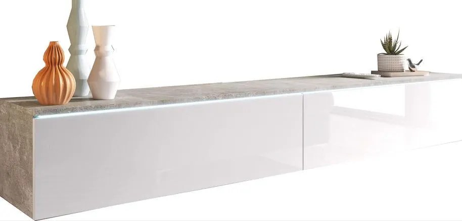 XXXLutz NÍZKA KOMODA, sivá, biela s vysokým leskom, 180/30/33 cm P & B - Online Only drobný nábytok - 002778000508
