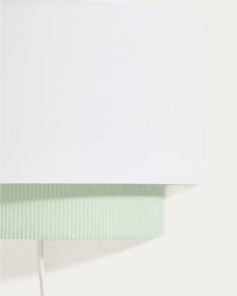 Biele/tyrkysovomodré detské svietidlo s textilným tienidlom Bianella – Kave Home