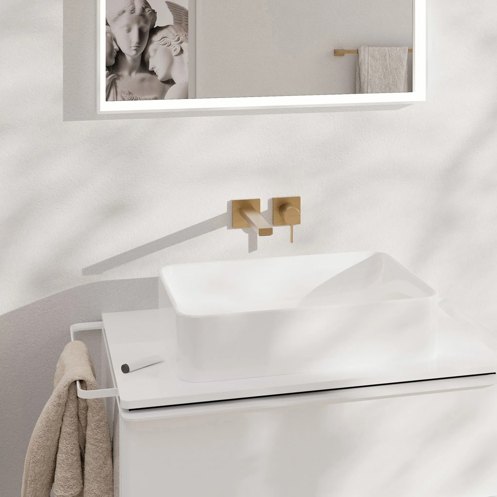 Hansgrohe Tecturis E, páková umývadlová batéria EcoSmart+ pod omietku s výtokom 225 mm, kartáčovaný bronz, HAN-73051140