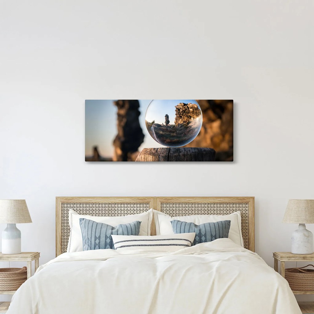 Obraz lupy a krajiny (120x50 cm)