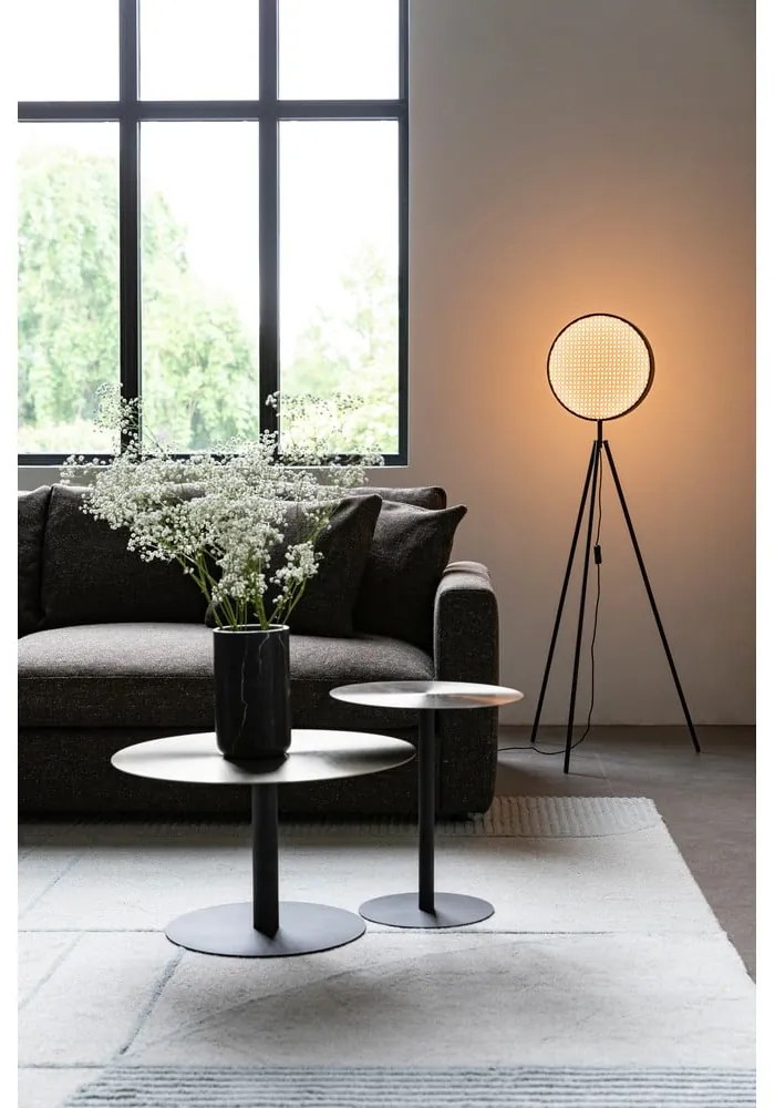 Kovový okrúhly konferenčný stolík v čierno-zlatej farbe ø 60 cm Snow – Zuiver