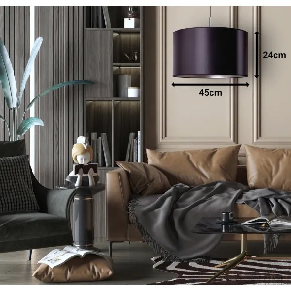 Duolla - Luster na lanku CANNES 1xE27/15W/230V pr. 45 cm čierna/strieborná